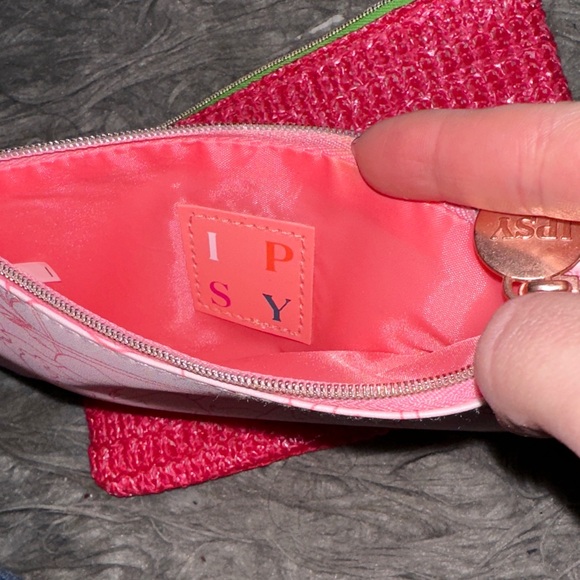 Pink Floral and hot pink Ipsy makeup bags - Picture 2 of 3